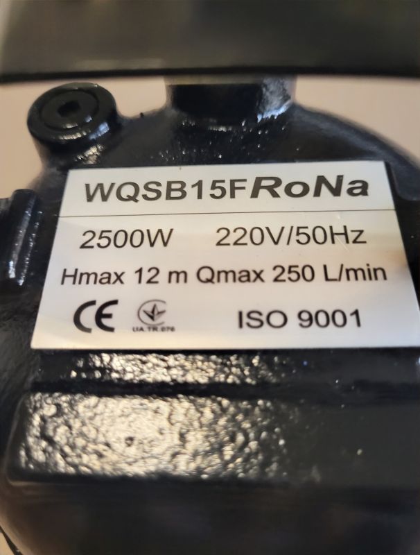 Фекальний насос з ріжучим механізмом, потужність 2500 Вт