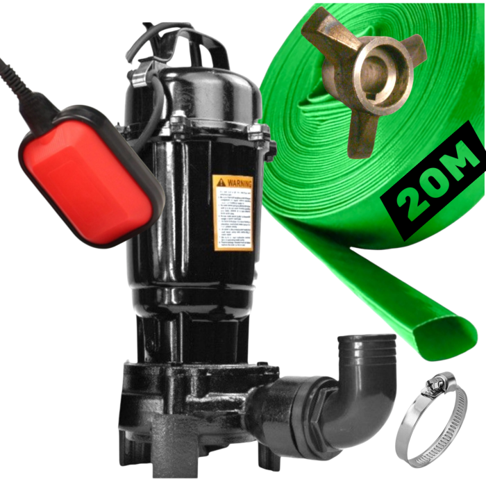 Фекальний насос з ножем та шлангом на 20 метрів