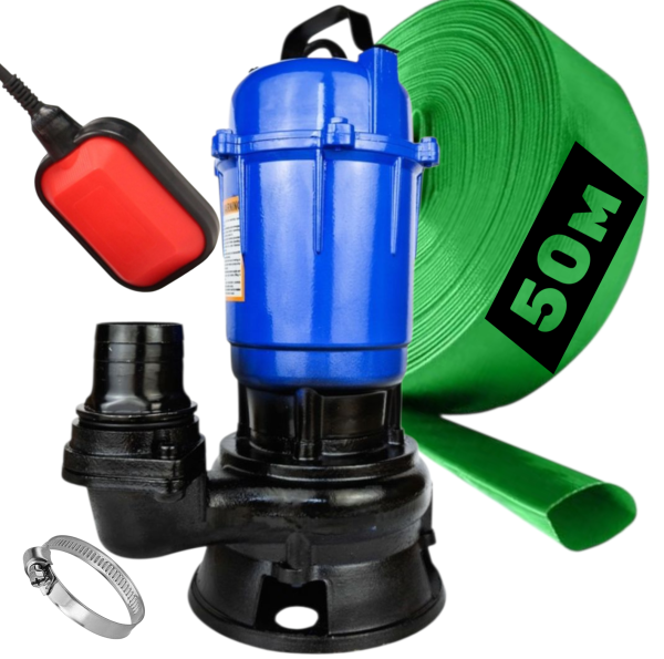 Фекальний насос + Шланг 50м для каналізаційного відведення