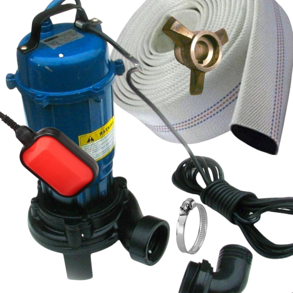 Дренажно фекальний насос з ножем і шлангом 10 метрів